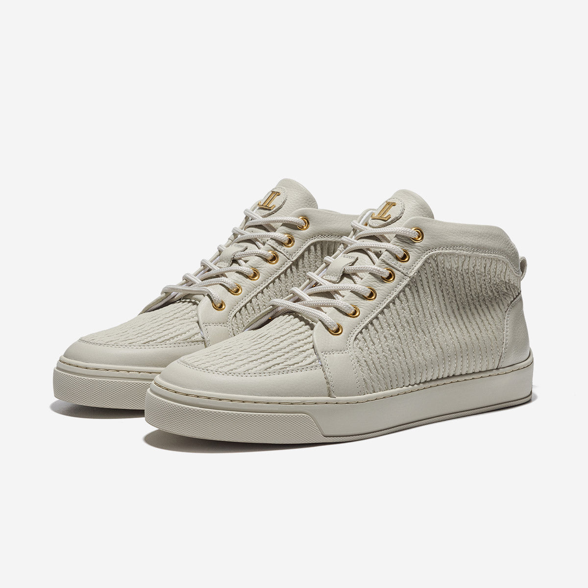 Mid Top - Ezio - Beige Leather Stripe