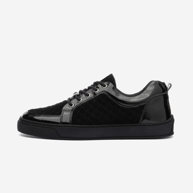 Low Top - Ezio - Black Varnish Velour 